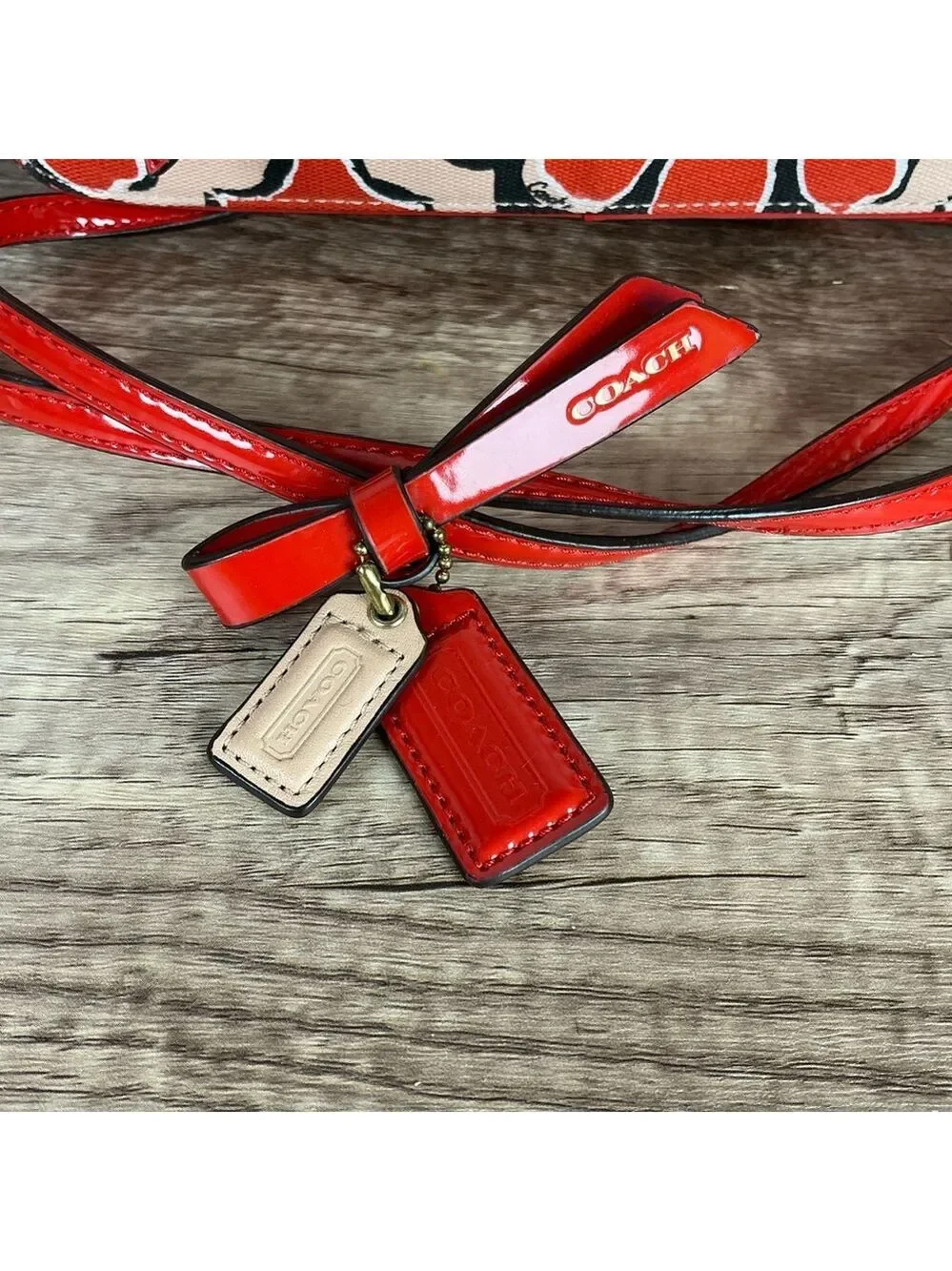 Coach Poppy 25121‎ Floral Red and Black Crossbody Shoulder Bag